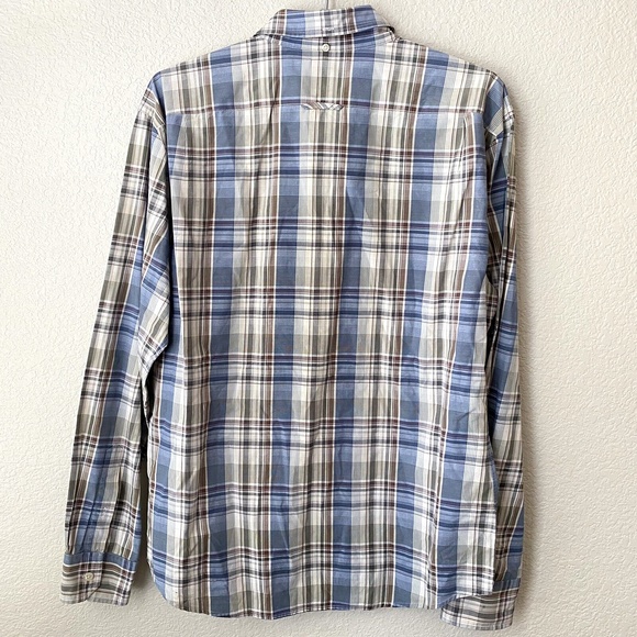 Vince Mens Long Sleeve Button Front Cotton Plaid Shirt Size Large - Picture 2 of 7